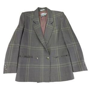Paula Saker 100% Wool‎ Tweed Blazer Jacket 1 Button Double-breasted Women's 4